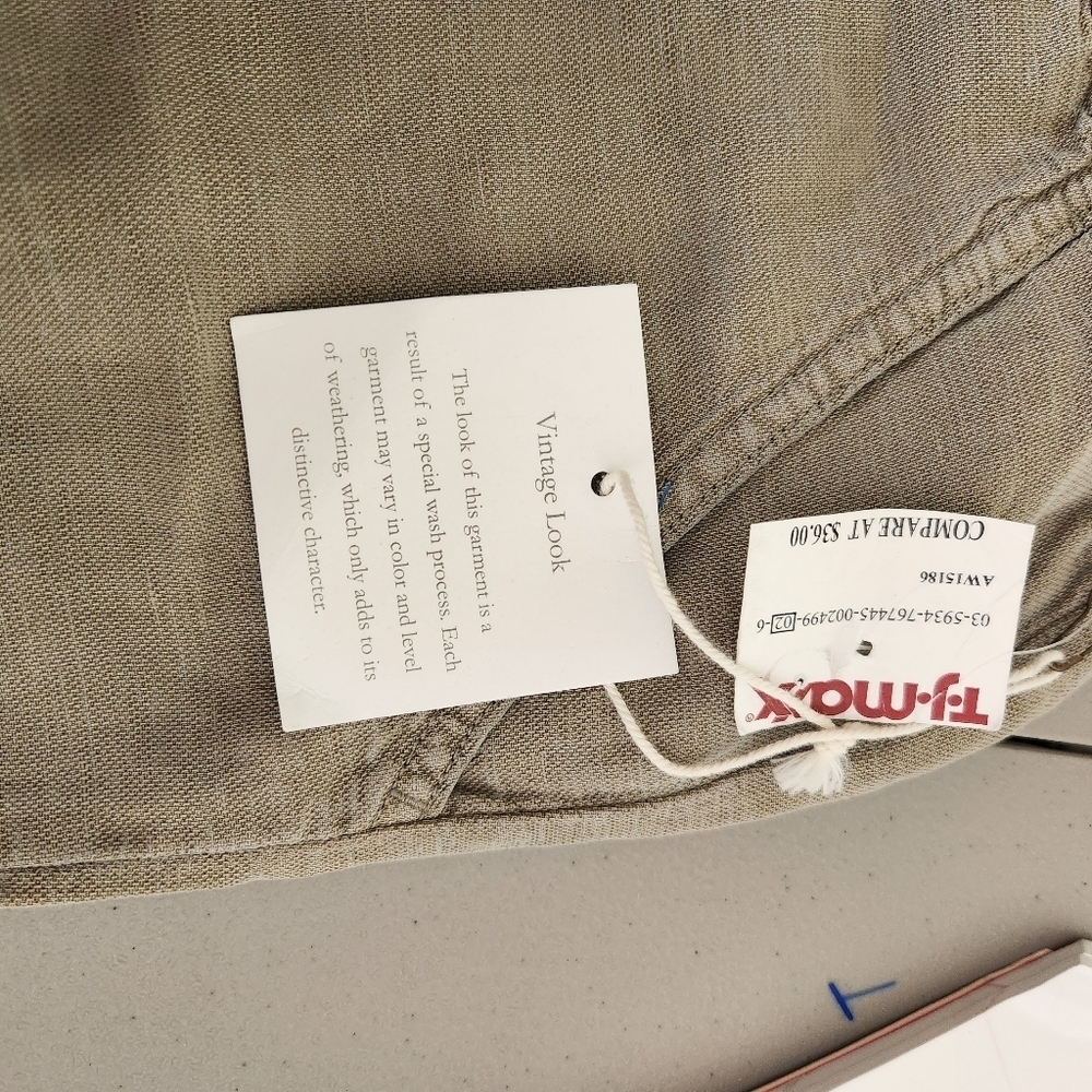 NWT Nicole Miller Pants Linen Lyocell Cargo Drawstring Sz XL - Picture 7 of 8